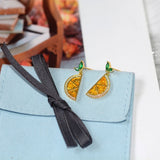 Lemon Crystal Fruit Stud Earrings – Playful Silver Jewellery for Women