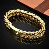 18K Gold Plated Double Buckle Bracelet – Electroplated Alloy Unisex Fashion Jewellery