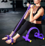 6-Tube Resistance Band Foot Pedal Stretcher – Sit-Up & Yoga Fitness Rope