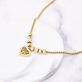 Heart Tree of Life Necklace – Gold Rhinestone Charm for Women