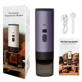 Portable Wireless 3-in-1 Espresso Maker – 7800mAh, 20 Bar, Ground & Capsule Coffee for Car, Home & Camping
