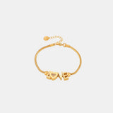 Titanium Steel Rhinestone Letter Bracelet – Gold Plated Personalised Jewellery for Women