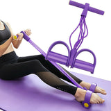 6-Tube Resistance Band Foot Pedal Stretcher – Sit-Up & Yoga Fitness Rope