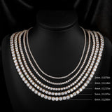 18K Gold Zirconia Tennis Necklace – Copper Plated Cuban Chain, Rhombus Design