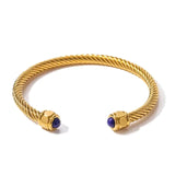18K Gold Plated Natural Stone Twisted Bracelet – Tarnish-Proof Stainless Steel Women’s Jewellery
