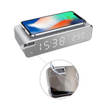Smart LED Digital Alarm Clock with Wireless Charging – Temperature Display, Multi-Function Bedside Clock