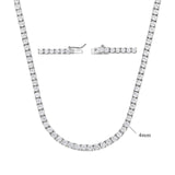 18K Gold Zirconia Tennis Necklace – Copper Plated Cuban Chain, Rhombus Design