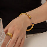18K Gold Plated Natural Stone Twisted Bracelet – Tarnish-Proof Stainless Steel Women’s Jewellery