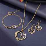 Double Heart Necklace Jewelry Set 💞💝