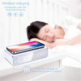 Smart LED Digital Alarm Clock with Wireless Charging – Temperature Display, Multi-Function Bedside Clock