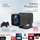 F600 4K Portable Wireless Projector – 1080P Full HD, Android, 180° LCD, MP3 & 32GB Gaming Outdoor Projector