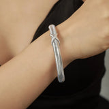 Titanium Steel Spring Shape Bracelet – Gold & Silver Plated Minimalist Cuff