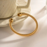 18K Gold Plated Natural Stone Twisted Bracelet – Tarnish-Proof Stainless Steel Women’s Jewellery