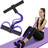 6-Tube Resistance Band Foot Pedal Stretcher – Sit-Up & Yoga Fitness Rope