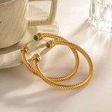 18K Gold Plated Natural Stone Twisted Bracelet – Tarnish-Proof Stainless Steel Women’s Jewellery