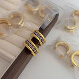 Colour-Block Knot Chain Earrings – Niche High-End Semi-Circular C-Shape for Women