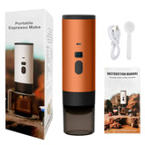 Portable Wireless 3-in-1 Espresso Maker – 7800mAh, 20 Bar, Ground & Capsule Coffee for Car, Home & Camping