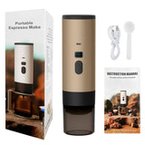 Portable Wireless 3-in-1 Espresso Maker – 7800mAh, 20 Bar, Ground & Capsule Coffee for Car, Home & Camping